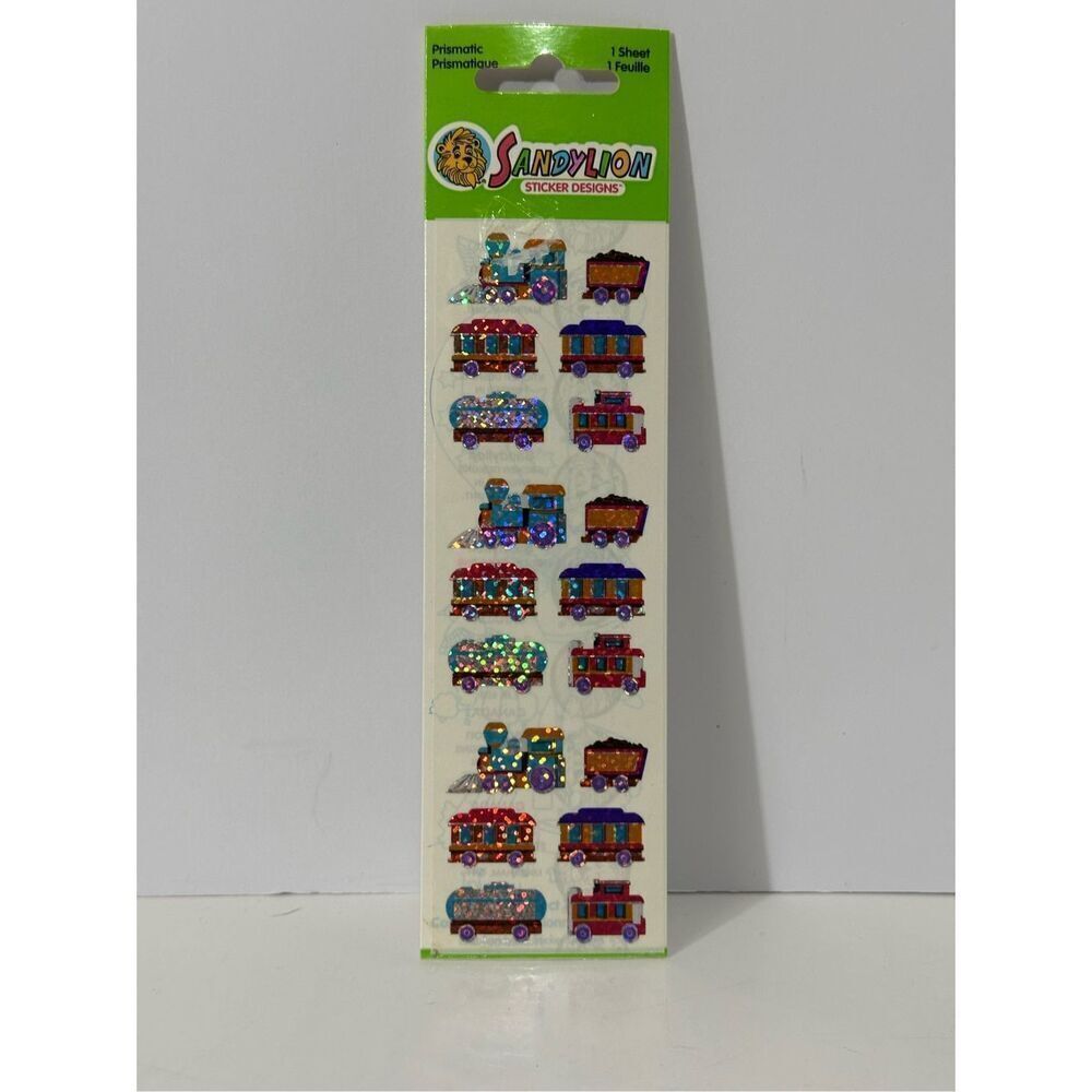 Sandylion Train-Themed Glitter Stickers